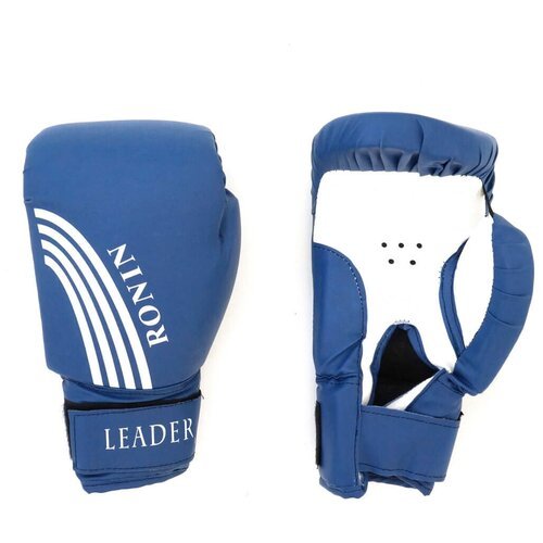 Боксерские перчатки Ronin Leader 8 унций цвет синий с белыми полосами