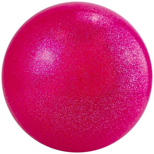 Мяч для художественной гимнастики однотонный TORRES AGP-19-08, диаметр 19см, малиновый с блестками