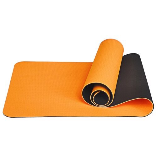 Коврик для йоги Sportex E33581, оранжевый/черный однотонный 0.9 кг 0.6 см