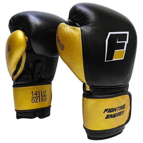 Боксёрские перчатки Fighting Energy Gel - чёр/зол, 14 унций