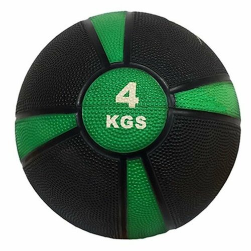 Аэробика: Медбол 4 кг, черный с зеленым FTX-1212-4kg