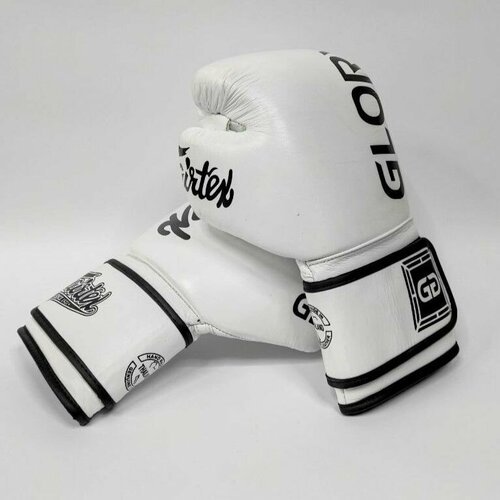 Боксерские перчатки Fairtex GLORY BGVG1 натуральная кожа 14 oz белый