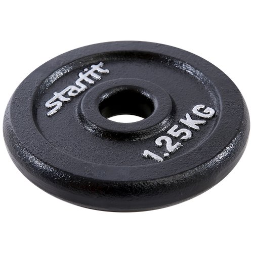 Диск чугунный STARFIT BB-204 1,25 кг, d=26 мм, черный, 2 шт.