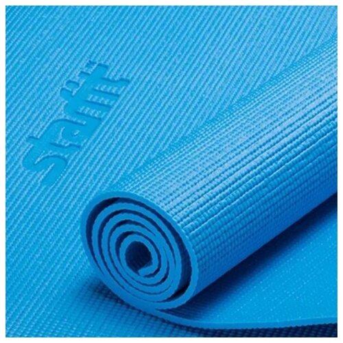 Коврик для йоги Starfit FM-101-1 синий из ПВХ, двухсторонний, для фитнес-тренировок и стретчинга, не вызывает раздражения, 173х61х0.3 см