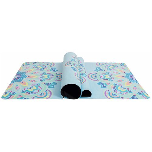 Складной коврик для йоги с рисунками из каучука и микрофибры АSANA, с чехлом для переноски, 185 х 68 х 0,12 см, небесная мозаика