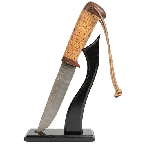 Нож 'Лиса-Великоросс' (сталь дамасская, береста/текст.)