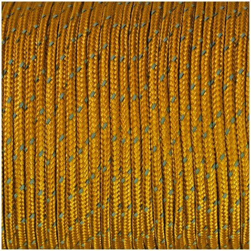 Светоотражающий шнур (светящаяся веревка, оттяжки для палатки) желтый (3.5мм, 20м)