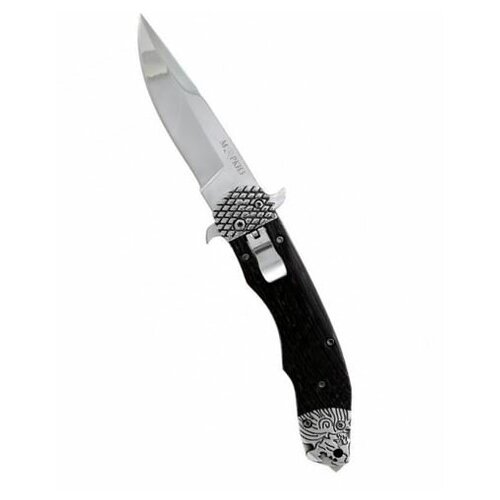 Складной автоматический нож Pirat 'Маркиз', клипса для крепления, чехол из ткани кордура, длина клинка: 8,6 см.