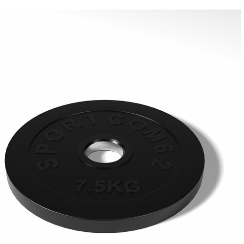 Диск Sportcom обрезиненный 51мм 7,5 кг, черный