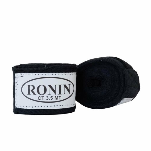 Бинты боксерские Ronin, длина 400, ширина 5см, материал хлопок, цвет черный, в комплекте 2 штуки