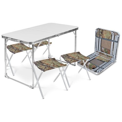 Комплект складной мебели Nika ССТ-К2 (стол + 4 стула), металлик/хантер