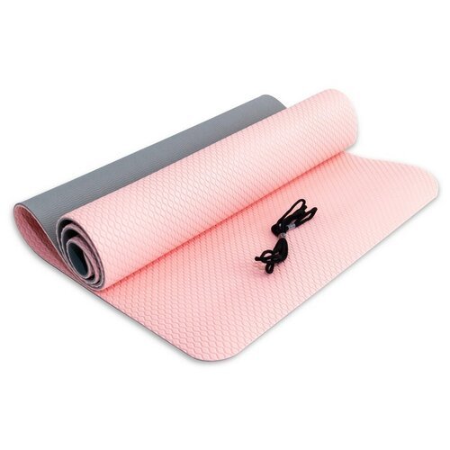 Коврик для йоги Iron Master IRBL17107-P, 173х61х0.6 см розовый/серый однотонный 1.1 кг 0.6 см