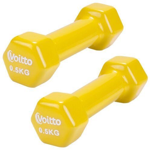 Набор виниловых шестигранных гантелей для фитнеса Voitto 0,5 кг (2шт)