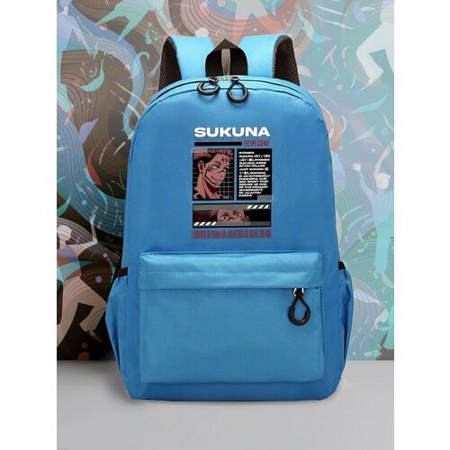 Большой голубой рюкзак с DTF принтом аниме токийские мстители - 2093