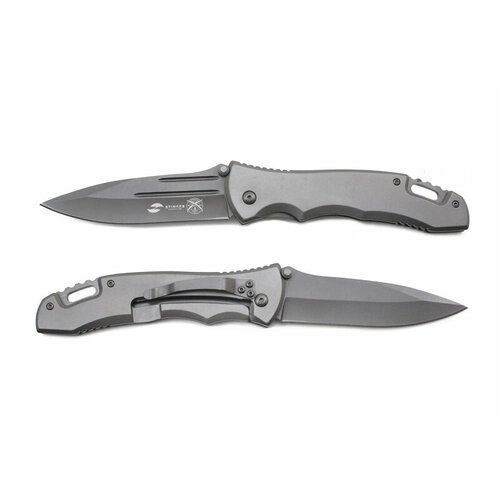 Нож складной Stinger, 102 мм, (серый), материал рукояти: нержавеющая сталь (серый)