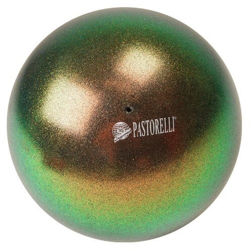 Мяч для художественной гимнастики PASTORELLI New Generation GLITTER HIGH VISION, 18 см, зеленый-нефть