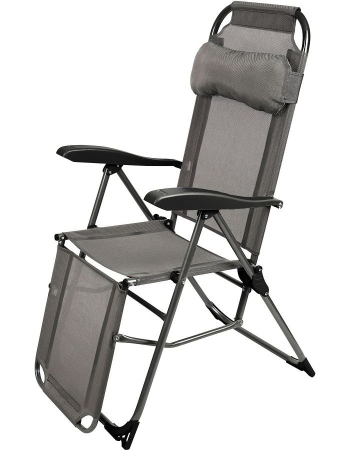 Кресло-шезлонг складное 'Ника' с подножкой К3 графитовый