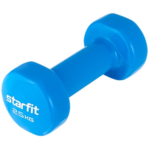 Гантель виниловая STARFIT DB-101 2,5 кг, синий, 2 шт