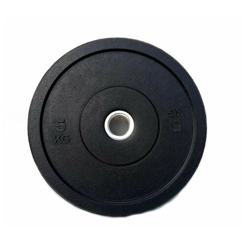 Бамперный диск для кроссфита Fitnessport RCP21-5 черный, 5 кг.