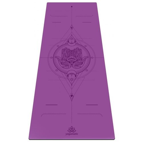 Коврик ART Yogamatic Hamsa new, 185х68 см purple 0.4 см