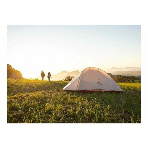 Палатка 2-местная Naturehike Сloud up 2 20D NH17T001-T, с ковриком, серо-красная, 6927595730560