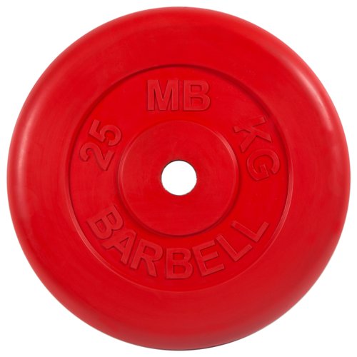 Диск обрезиненный MB Barbell 26 мм. 25 кг. красный 'Стандарт'