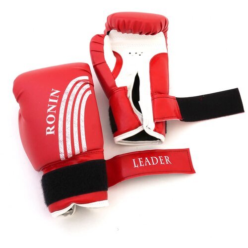 Перчатки боксерские Ronin Leader 8 унций цвет красный с белыми полосами