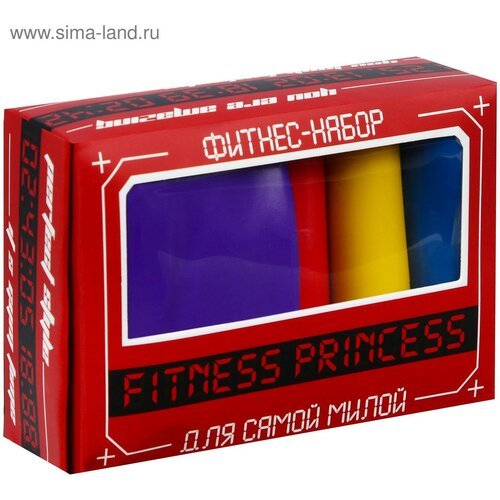 Фитнес-набор Fitness princess: лента-эспандер, набор резинок, инструкция, 10,3×6,8 см