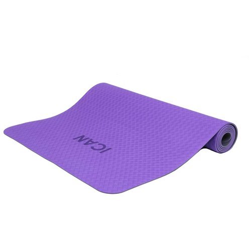 Коврик для йоги ICAN IFM-301 TPE 173x61x0,5 см, фиолетовый/серый