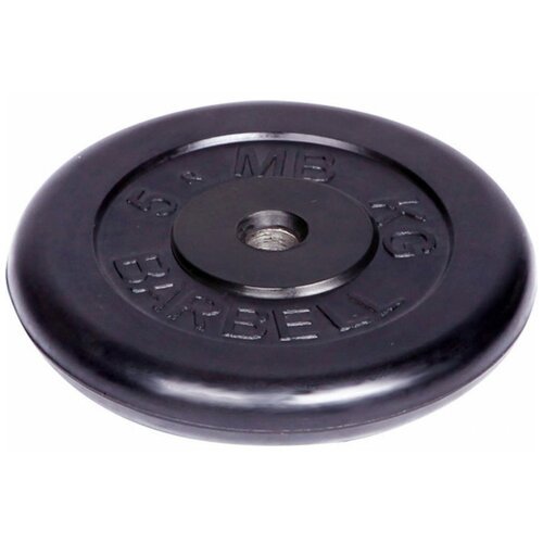 Диск обрезиненный Barbell d 31 мм черный 5,0 кг Atlet