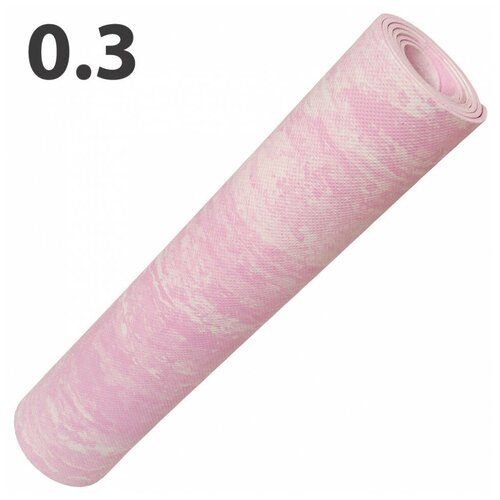 Коврик для йоги ЭВА 173х61х0,3 см E40025 (розовый Мрамор)