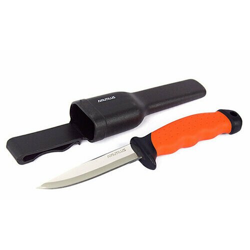 Нож туристический Nautilus NFF042 Orange (рукоять: оранжевая с чёрными вставками), блистер,01-80239907
