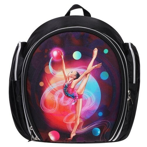 Рюкзак для гимнастики , ткань п/э, 33 х 28 х 15 см, цвет чёрный/розовый