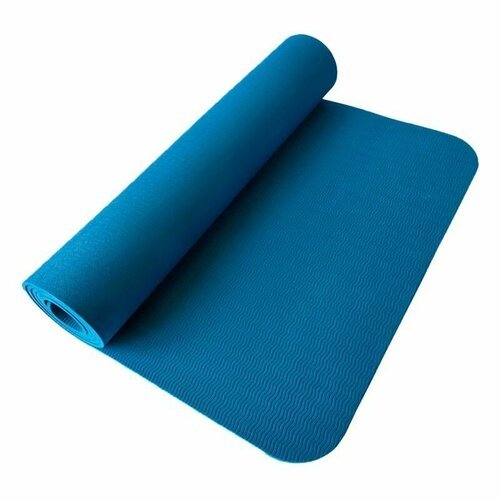 Коврик для йоги и фитнеса Yogastuff TPE, темно-синий, 183*61*0,6 см
