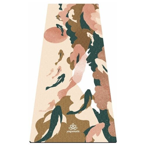 Удлиненный хлопковый коврик для йоги и фитнеса - Карпы / Арт Йогаматик