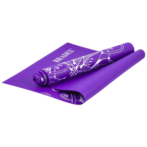 Коврик для йоги BRADEX SF 0405, 173х61х0.4 см фиолетовый рисунок 0.7 кг 0.4 см