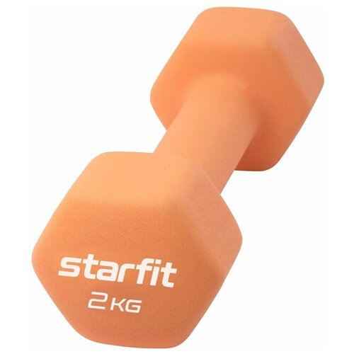 Гантель неопреновая STARFIT Core DB-201 2 кг, оранжевый пастель