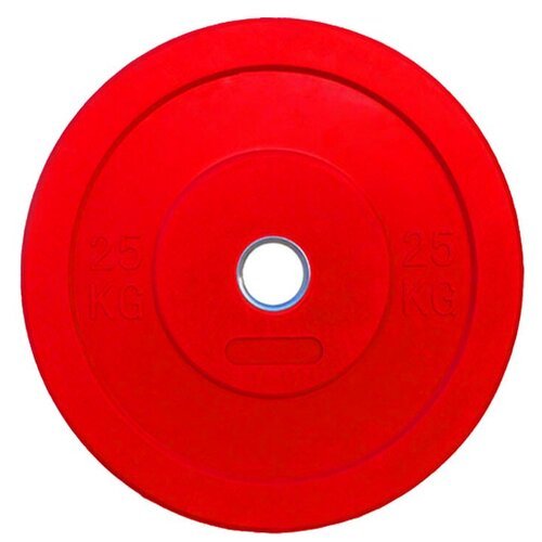 Бамперный диск для кроссфита Fitnessport RCP21-25 красный, 25 кг.