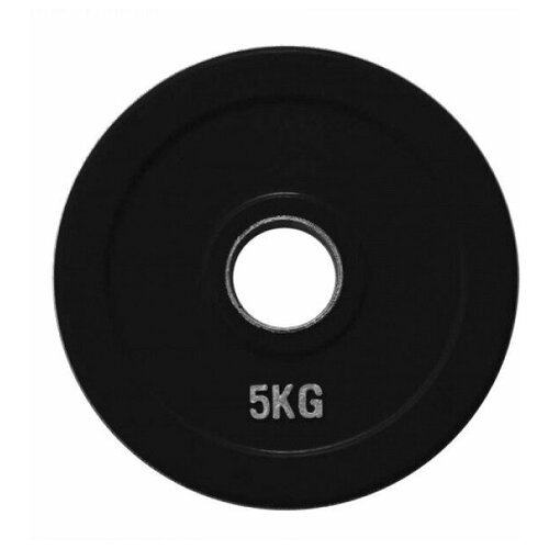 Диск олимпийский Fitnessport RCP18-5 обрезиненный, черный 5кг.