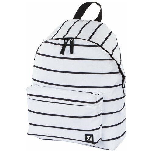 Рюкзак BRAUBERG, универсальный, сити-формат, белый в полоску, 20 литров, 41х32х14 см, 228846