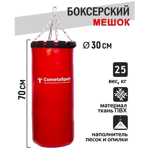 Боксерский мешок Стандарт 25кг (песок + опилки) красный