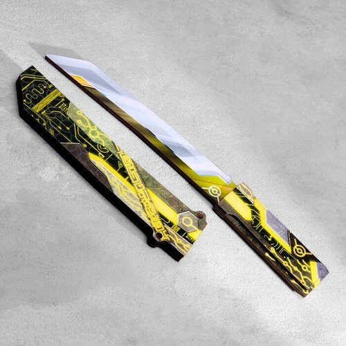 Сувенир деревянный 'Нож Танто', в ножнах, желтый
