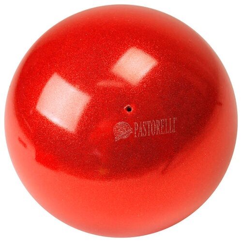 Мяч для художественной гимнастики PASTORELLI New Generation GLITTER HIGH VISION, 18 см, красный