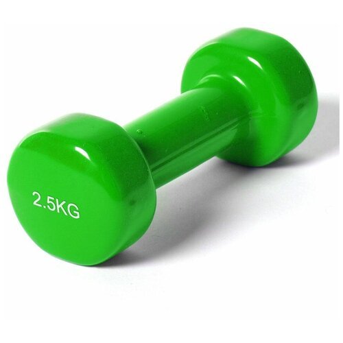 B35017 Гантель виниловая 2.5 кг (зеленая)