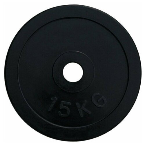 Диск олимпийский Fitnessport RCP11-15 обрезиненный, черный, 15кг.