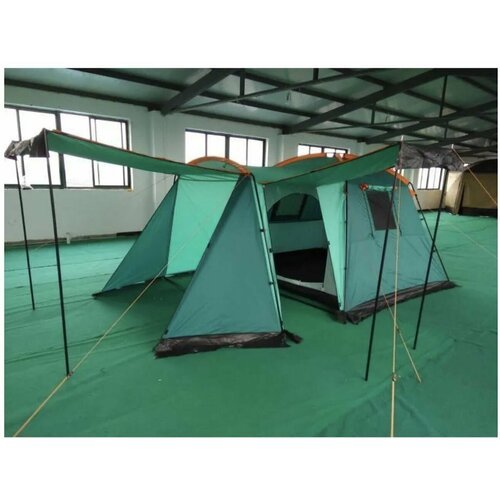 Палатка Туристическая Mir Camping 4-местная / Кемпинговая палатка с тамбуром Мир Кэмпинг KRT-103, Зеленый